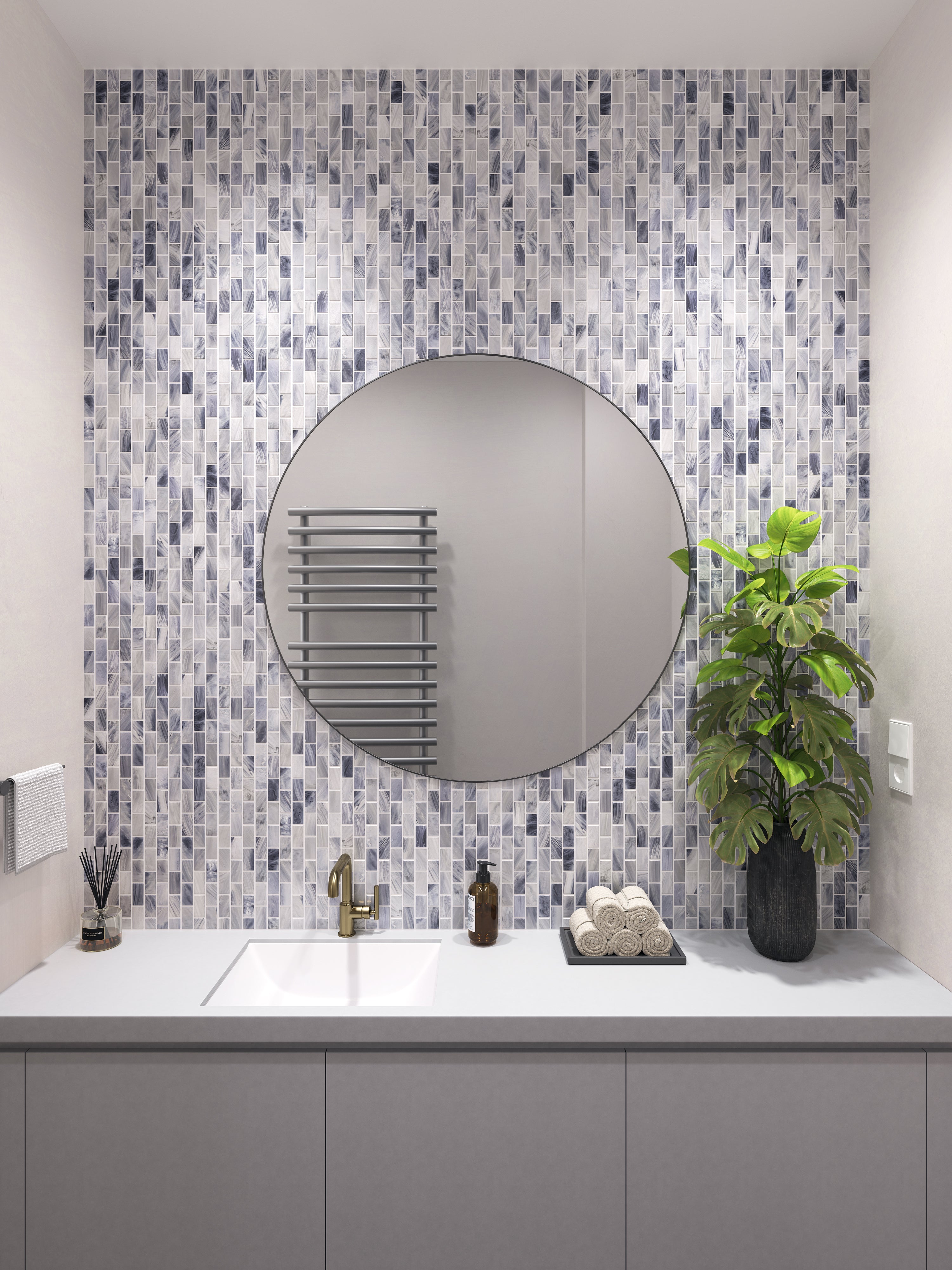 1"x2" Offset Sea Shadows Satin