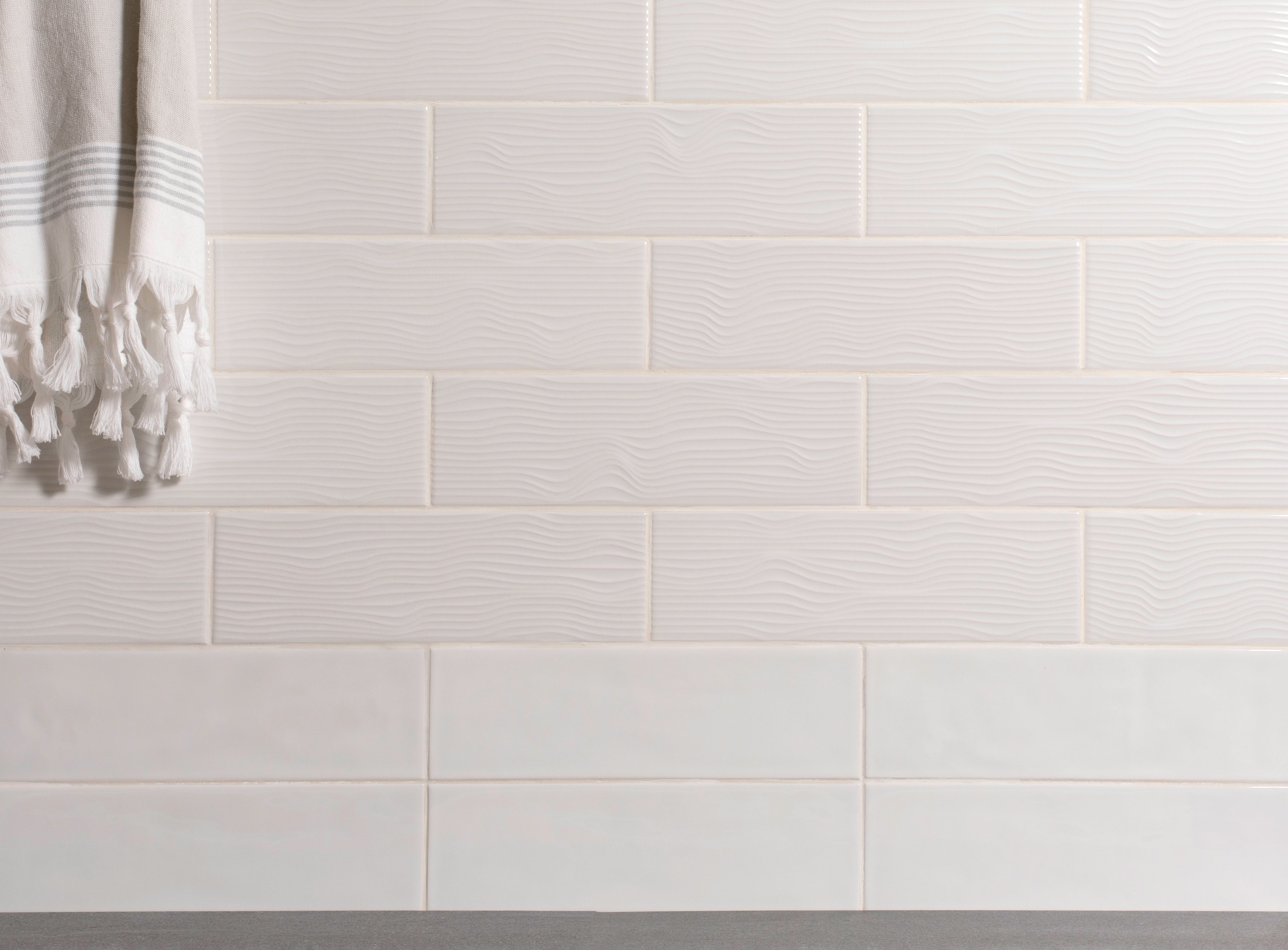 3.5"x12" Ebb and Flow Ash White Gloss