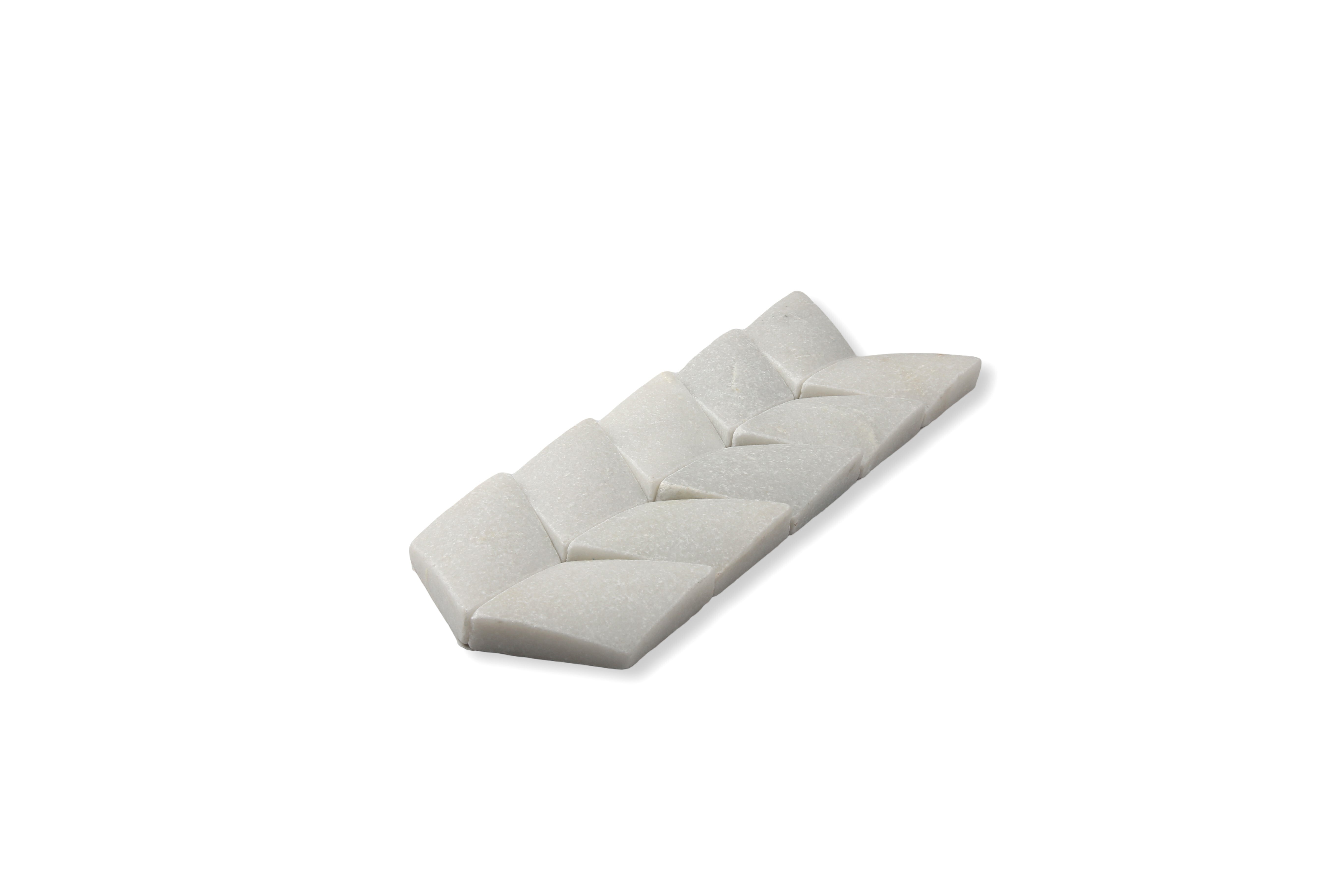 Paragon Chevron Crystal White Honed