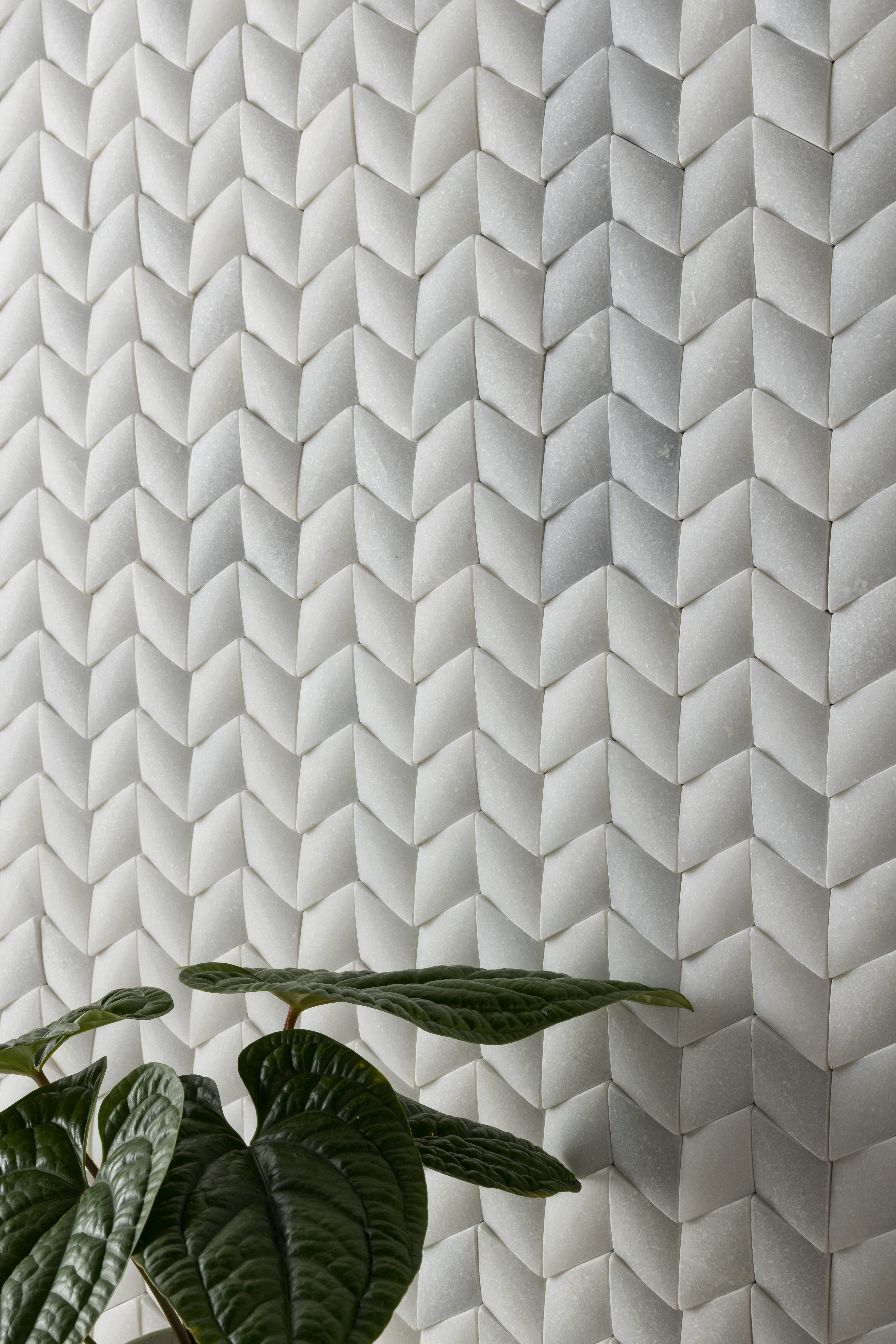 Paragon Chevron Crystal White Honed