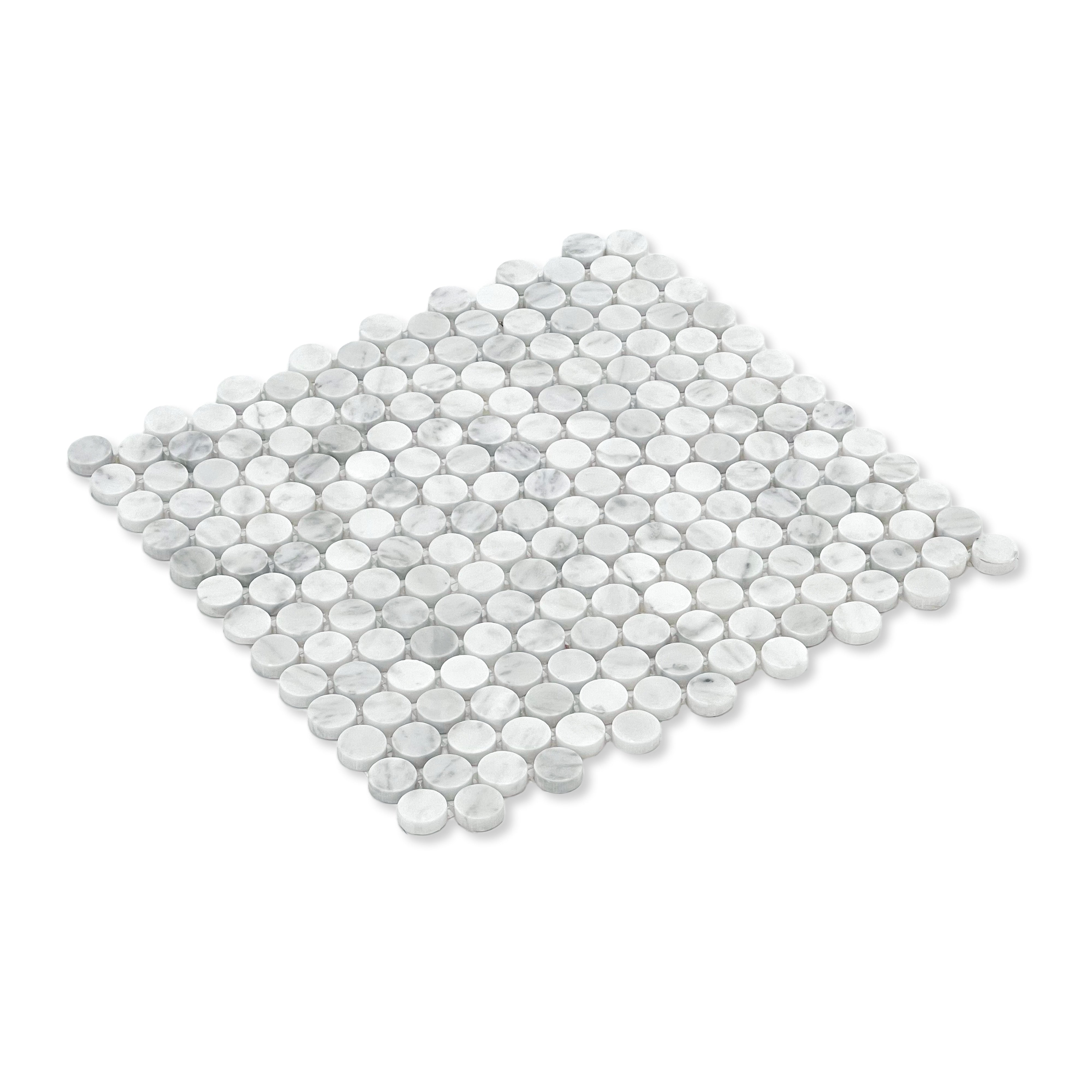 Penny Rounds Carrara Honed