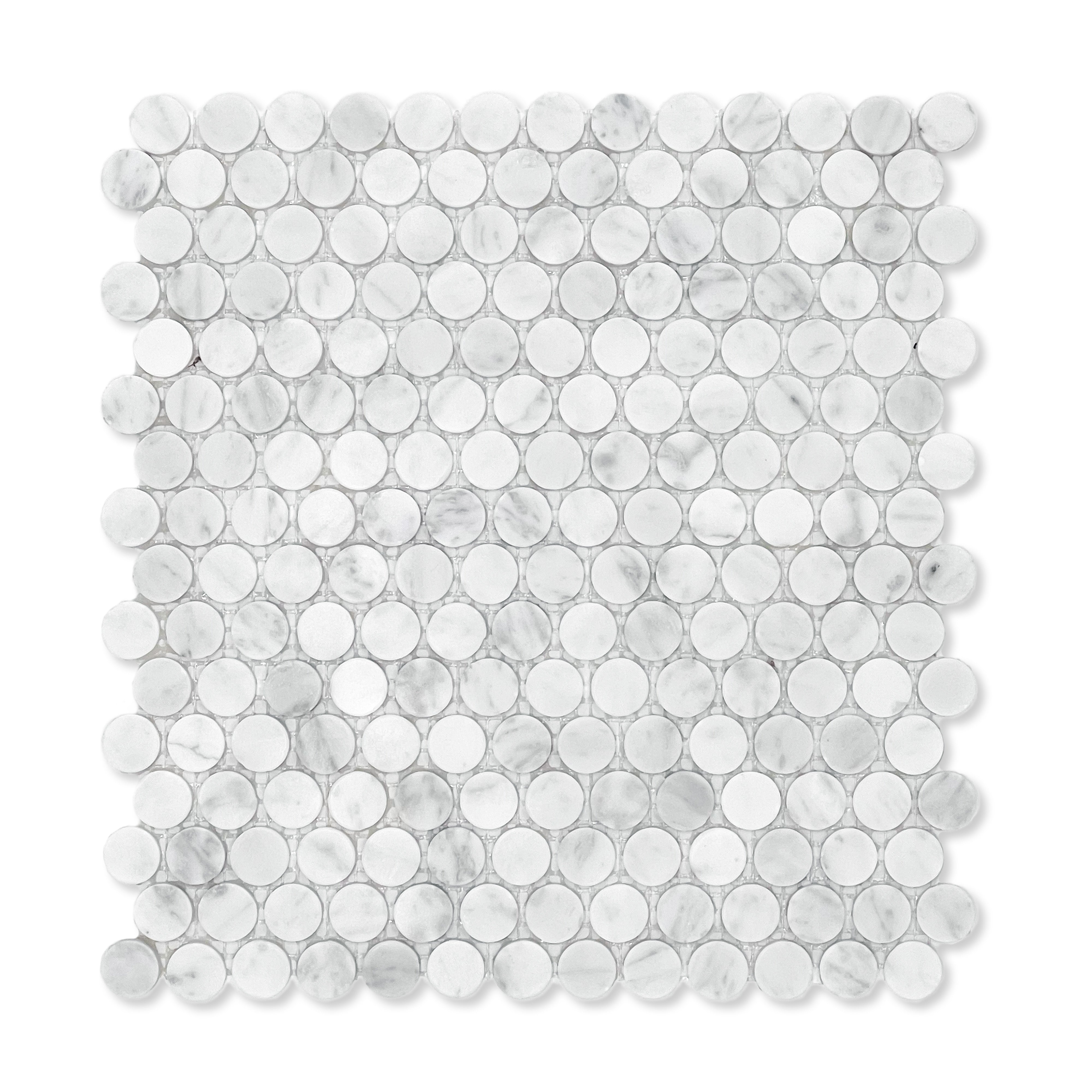 Penny Rounds Carrara Honed