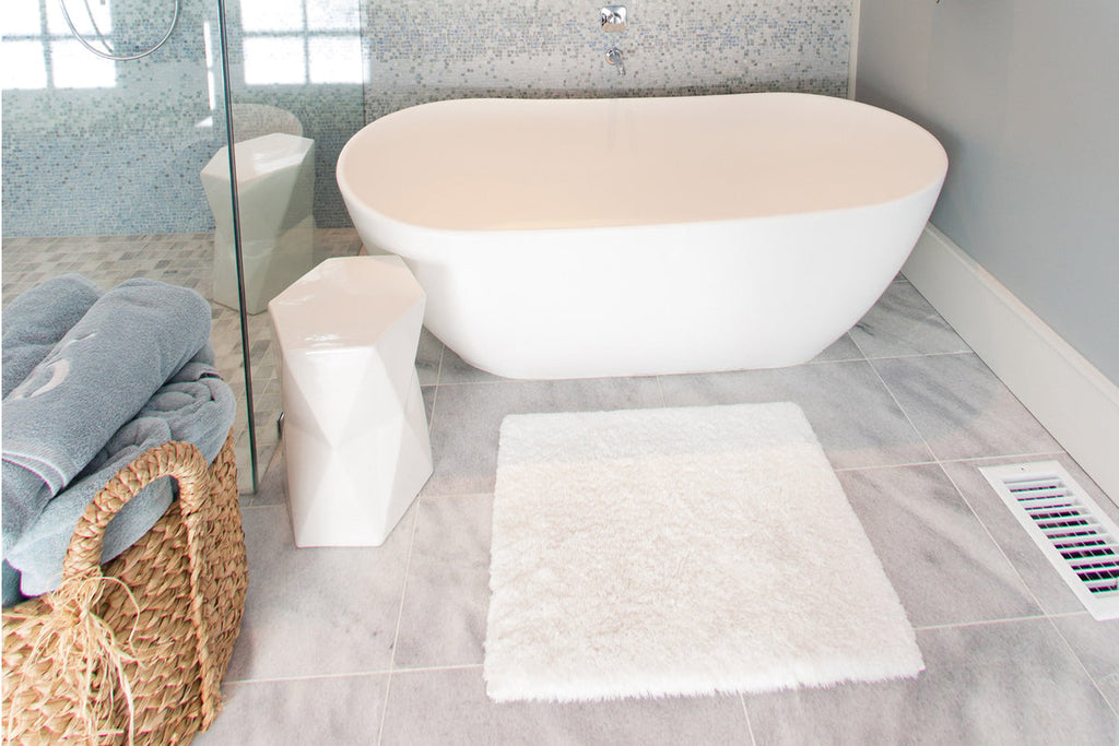 12"x24" | Rice White bathroom floor
