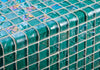 1"x 1" Straight Set Cool Tropics Lava Pool Tile Glass Mosaic with V Cap Strip Trim